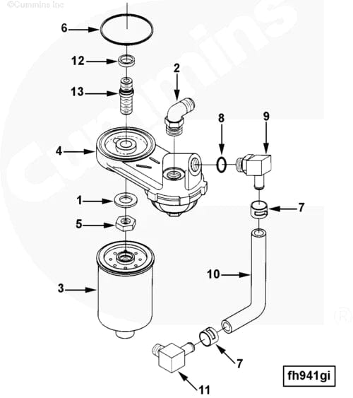 3924412 | Genuine Cummins® Fuel Strainer Bowl Adapter