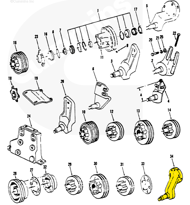 210958 | Genuine Cummins Onan® Fan Hub Shaft