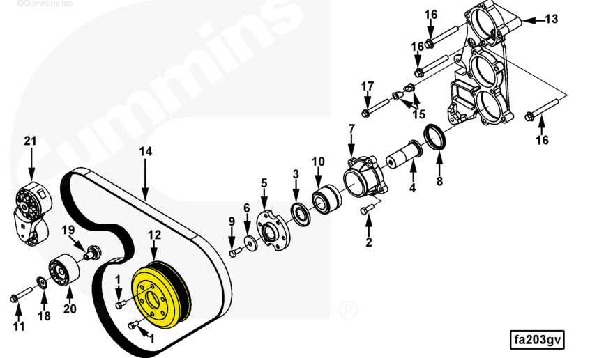 3106188 | Genuine Cummins Onan® Fan Pulley