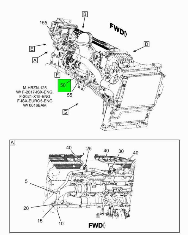 4056725C1 |  Genuine Navistar International® Pipe, Fluid, Assembly, Heater return isx