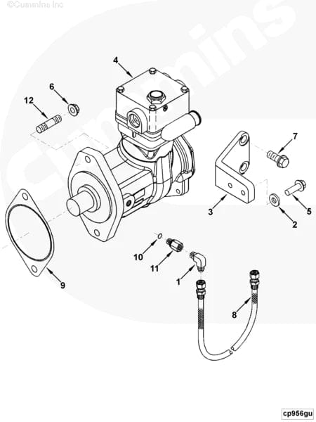 3965823 | Genuine Cummins® Air Compressor 1 Cylinder