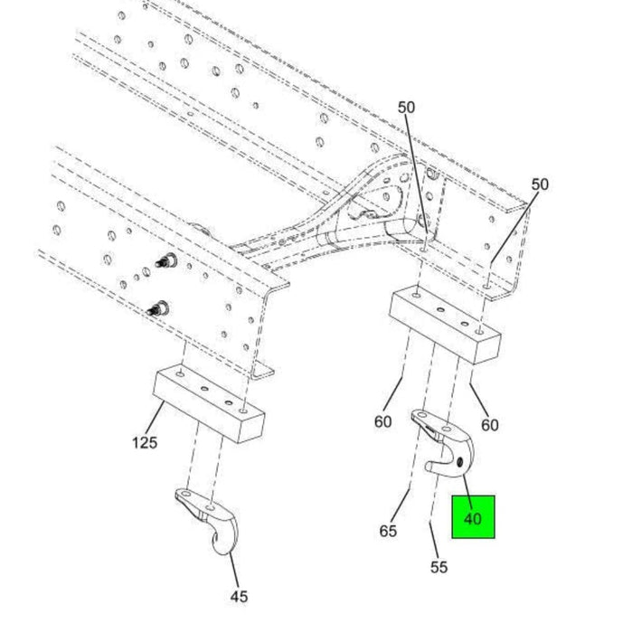 3558824C1 | Genuine International® Bracket Right Tow Hook Crossmember