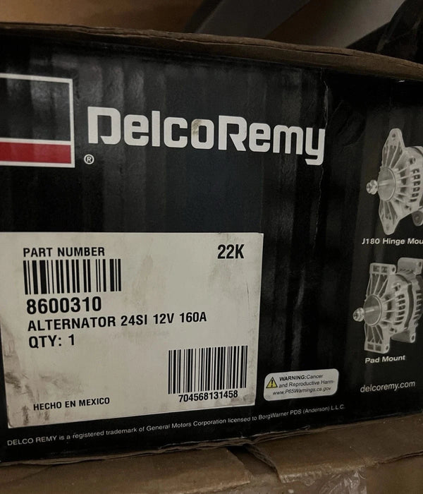 8600310 | Genuine Delco-Remy® Alternator 24SI 160amps J180 Hinge 12V