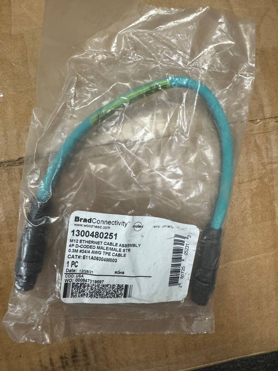 1300480251 | Genuine Molex® Cable M12 Ethernet Assemblies