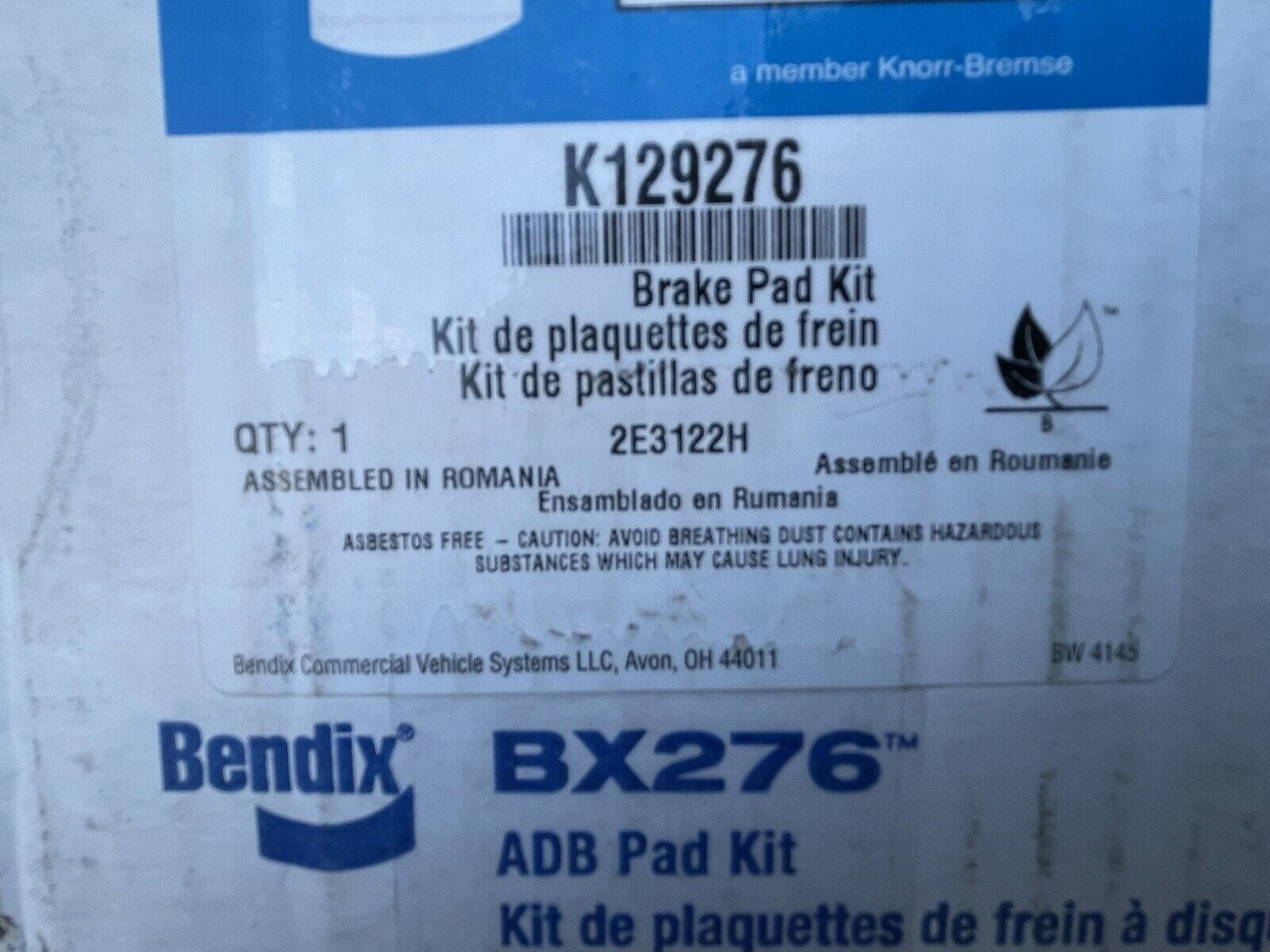 P/N: K129276 Genuine Bendix® Brake Pad