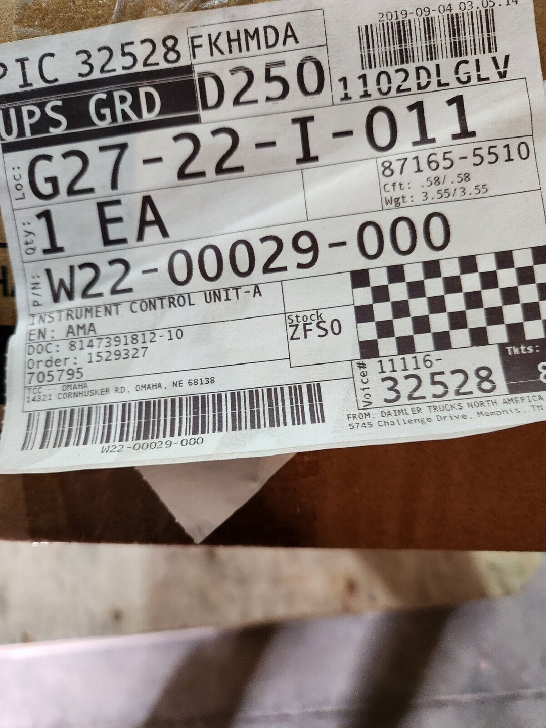 W2200029000 | Genuine Freightliner® New Instrument Control Unit AMI